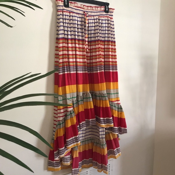 Dresses & Skirts - Silvergate Striped Pleated Hi-Low Skirt M